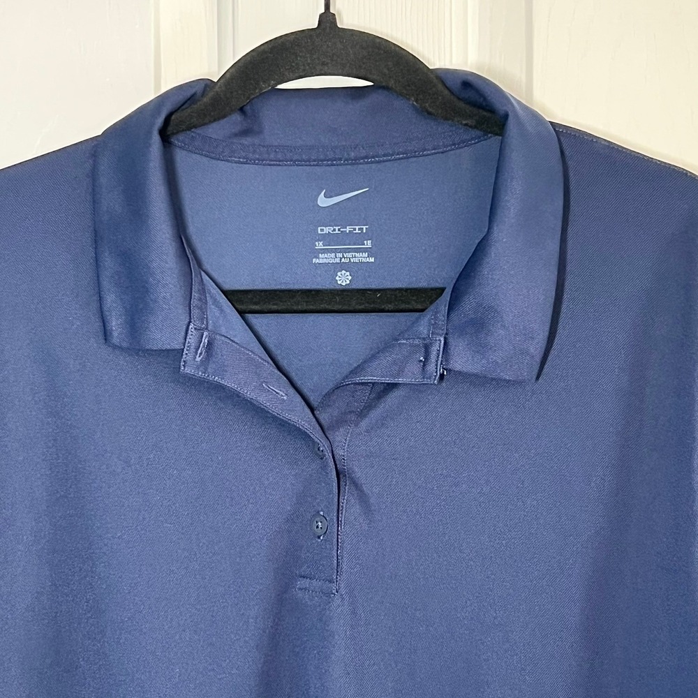 Nike Dri-FIT Mens Polo Shirt Navy Blue Short Sleeve Golf Training Size 1X 1E - Picture 3 of 6